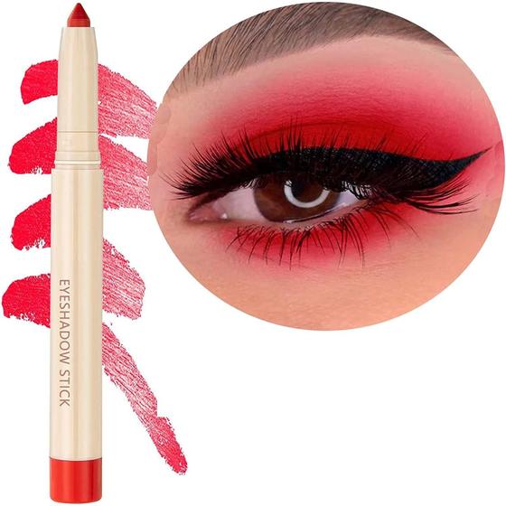 Imagem de Eyeshadow Stick Qeetvia Red, maquiagem hipoalergênica impermeável