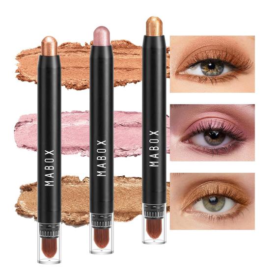 Imagem de Eyeshadow Stick Teenanseen Cream Eye Shadow, conjunto de 3 unidades, ouro rosa