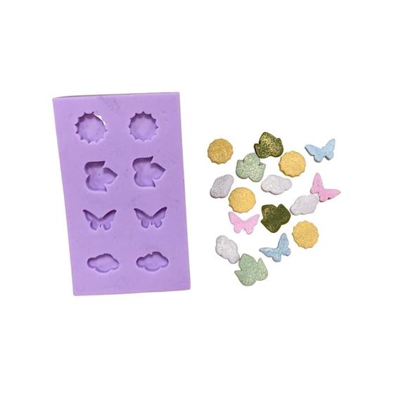 Imagem de F1049 molde de silicone confeitos sprinkles borboleta folha nuvem confeitaria biscuit