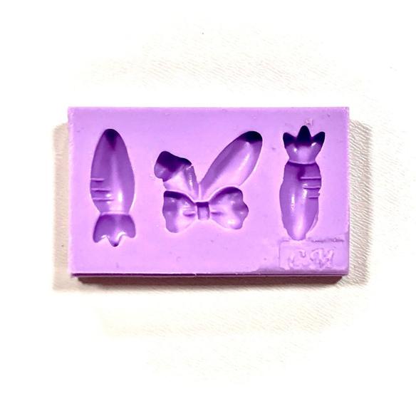 Imagem de F1309 molde de silicone cenoura ,laço confeitaria biscuit