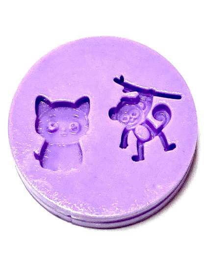 Imagem de F1517 mini molde de silicone tigre e macaco confeitaria biscuit