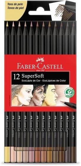 Imagem de Faber-Castell Lápis de Cor SuperSoft Tons de Pele C/ 12 Cores