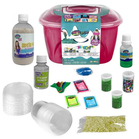Imagem de Fábrica Infantil Para Fazer 10 Slime + 06 Areia Cinética - Bang Toys