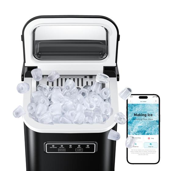 Imagem de Fabricador de Gelo Portátil Ecozy Smart - 26 Libras/24 Horas - Controle por App
