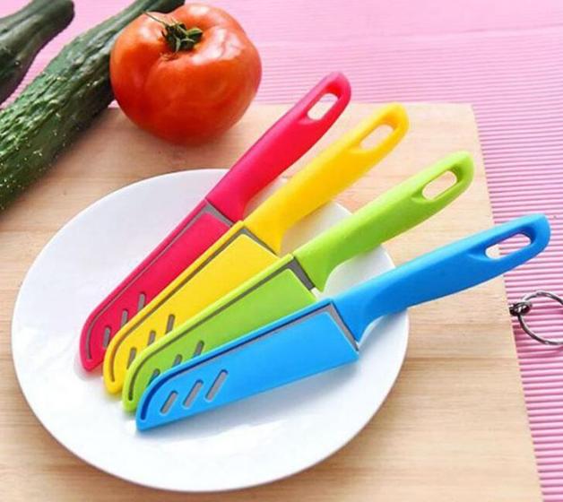 Imagem de Faca Afiada Lâmina Aço Inox Cozinha com Capa de Proteção