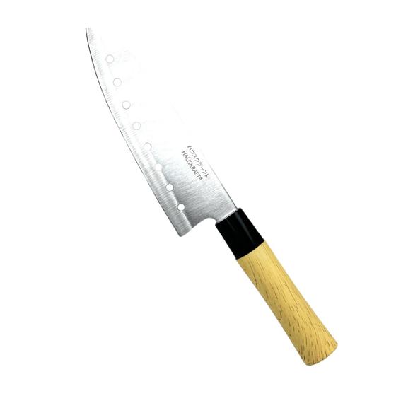 Imagem de Faca Asia Santoku 7 C/Furos Aço Inox Multiuso Sushi Sashimi