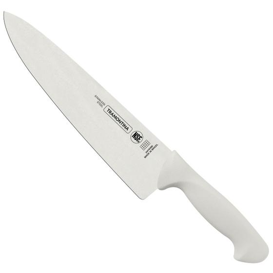 Faca Chef Tramontina Premium Lâmina Aço Inox Cabo Polipropileno Branco ...