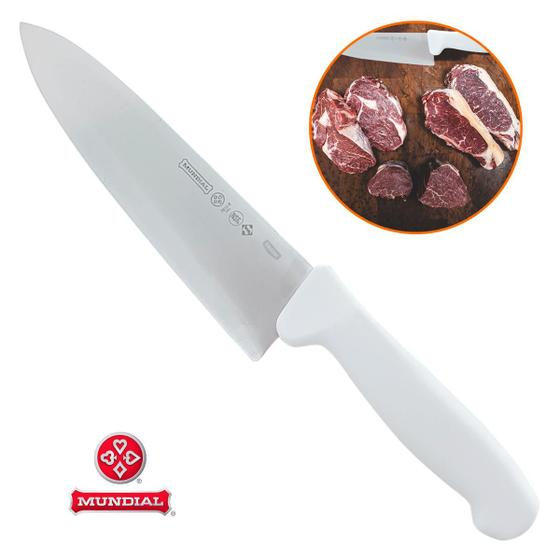 Imagem de Faca Chefe Mundial Lâmina Inox 8 Polegadas Para Churrasco Carne Peixe Frigoríficos
