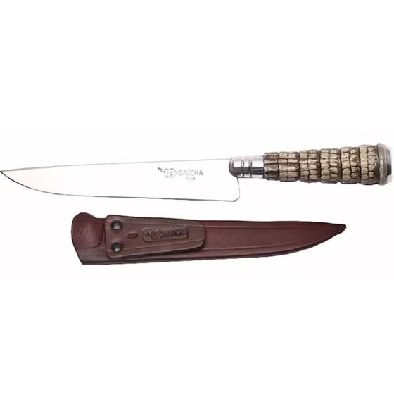 Faca Churrasco 6'' Aço Inox Cabo Rabo De Tatu e Bainha Couro é boa?