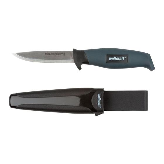 Imagem de Faca com Lâmina Reta de Aço Inoxidável 95mm com Coldre 408500 Wolfcraft