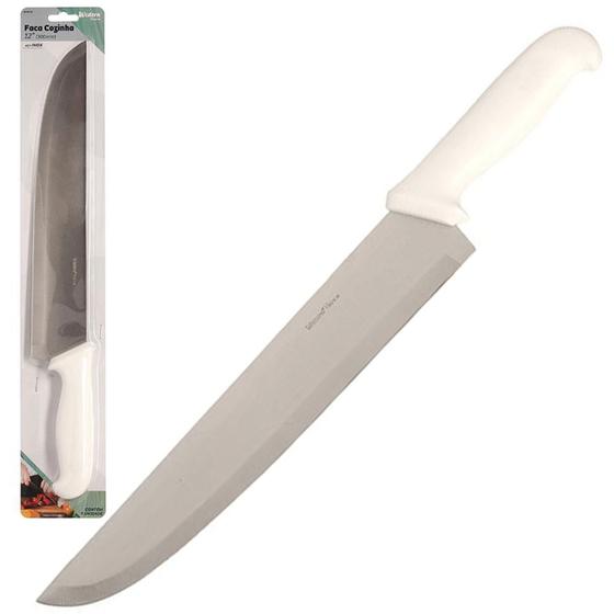 Imagem de Faca de carne / acougueiro de inox 10'' cabo plastico branco - Western