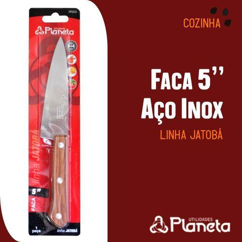 Imagem de Faca De Churrasco Cozinha 5'' Aço Inox Cabo Madeira Jatobá