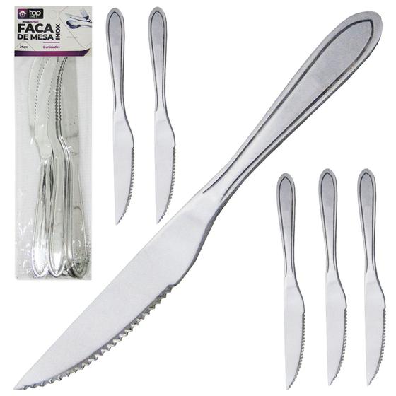 Imagem de Faca De Mesa De Inox Com 6 Peças 21CM - TOP UTIL