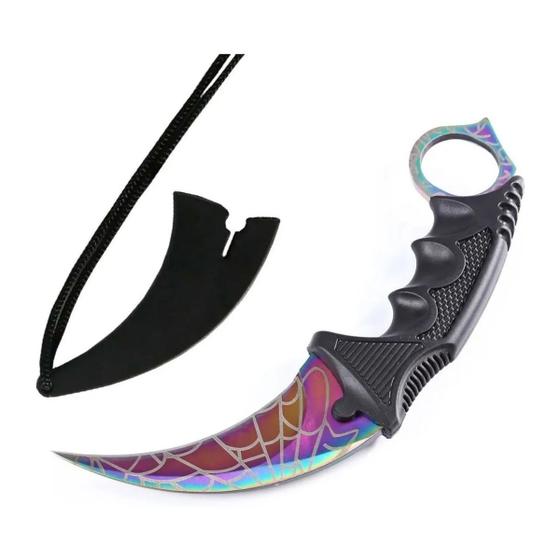 Faca Karambit Cs Go Rainbow Fade Real Fulltang+Bainha Afiado - Luatek ...