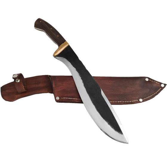 Imagem de Faca Kukri Artesanal Full Tang 5mm Aço Carbono 5160 12 Polegadas Monobloco