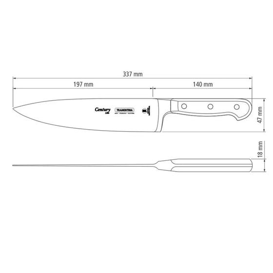 Imagem de Faca para Cozinha Tramontina Chef Century 8