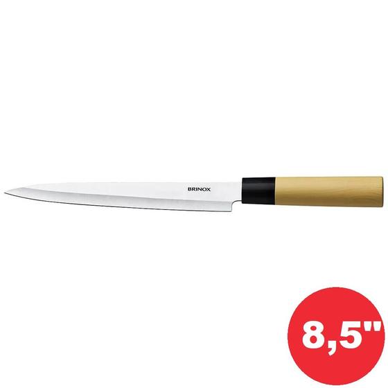 Imagem de Faca para Sushi e Sashimi em Aço Inox 8,5 Polegadas Linha Samurai 2504/305 Brinox