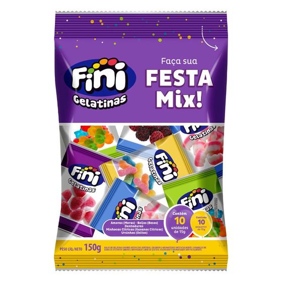 Imagem de Faça Sua Festa Mix 10 pacotes 15g cada Presente Fini 150g