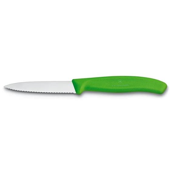 Faca Swiss Classic 8 Cm Lâmina Serrilhada Verde Victorinox Imagem de Faca Swiss Classic 8 Cm Lâmina Serrilhada Verde Victorinox