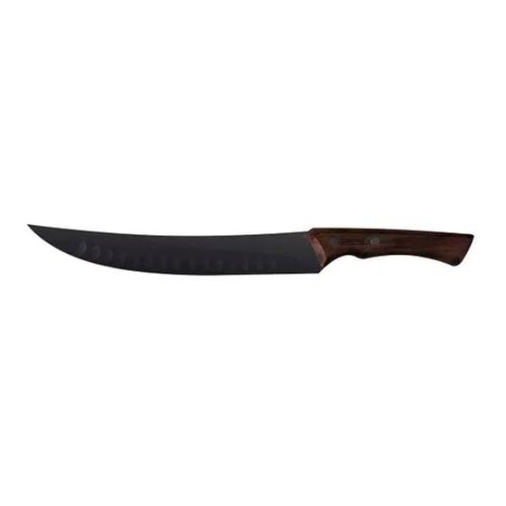 Imagem de Faca Tramontina Butcher Churrasco Black Inox 10'' Cabo Madeira