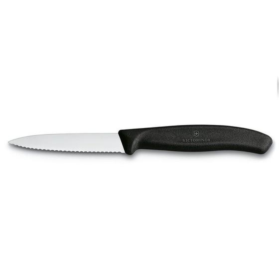 Imagem de Faca Victorinox preta serrilhada para legumes lamina 8 cm 6.7633