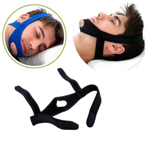 Imagem de Faixa Cinta 3 Pontas Ajusta Conforto Sono Anti Ronco Apneia
