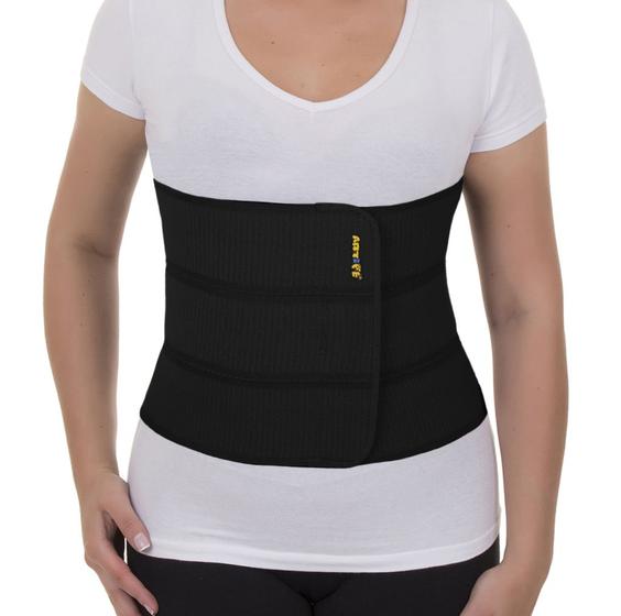 Imagem de Faixa Cinta Abdominal Pós Operatório Elástica 3 Gomos 180cm Preto Artipé
