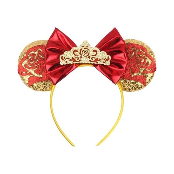 Imagem de Faixa de Cabelo com Laço e Apliques de Lantejoulas Disney (Dumbo e Mickey) - Ideal para Festas e Cosplay