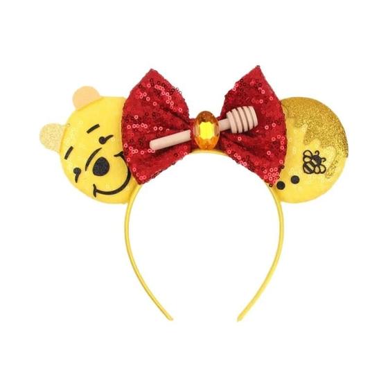 Imagem de Faixa de Cabelo com Laço e Apliques de Lantejoulas Disney (Dumbo e Mickey) - Ideal para Festas e Cosplay