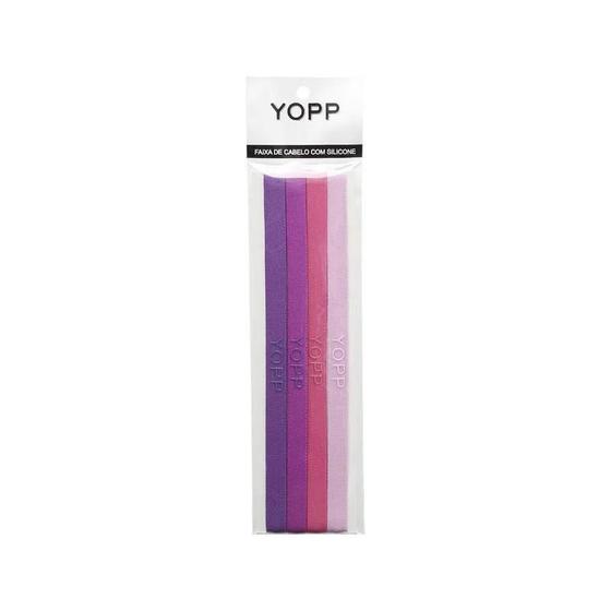 Imagem de Faixa De Cabelo Com Silicone Antideslizante 4 Unid YOPP Rosa 4 Tons