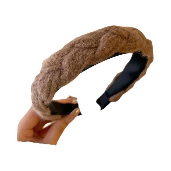 Imagem de Faixa De Cabelo Elástica Larga Com Estampa Vintage De Treliça Para Mulheres E Meninas