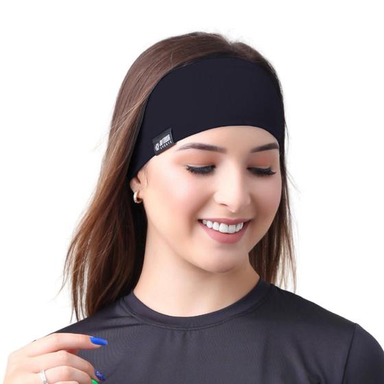 Imagem de Faixa De Cabelo Headband Preta Esporte Ciclismo Academia Moto