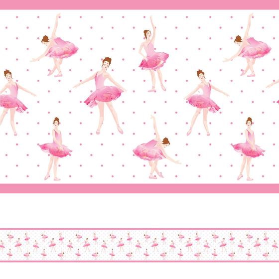 Imagem de Faixa de Parede Bailarina Infantil Rosa 12mx15cm