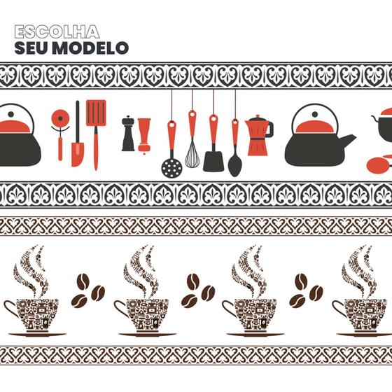 Imagem de Faixa Decorativa Adesiva 110x15 cm Papel de Parede Cozinha Café