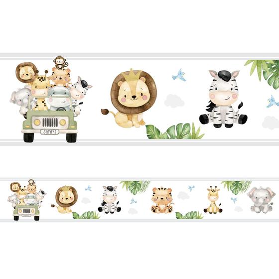 Faixa Decorativa Adesiva Border Infantil Safari Tons Claros Quarto Bebê PPDFD310 100CM X 16CM Menor preço em Faixa Decorativa Adesiva Border Infantil Safari Tons Claros Quarto Bebê PPDFD310 100CM X 16CM