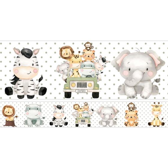 Imagem de Faixa Decorativa Adesiva Safari Decoração Quarto Infantil Bebê