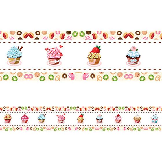 Imagem de Faixa Decorativa Adesivo de Cozinha Cupcake 15m por 15cm