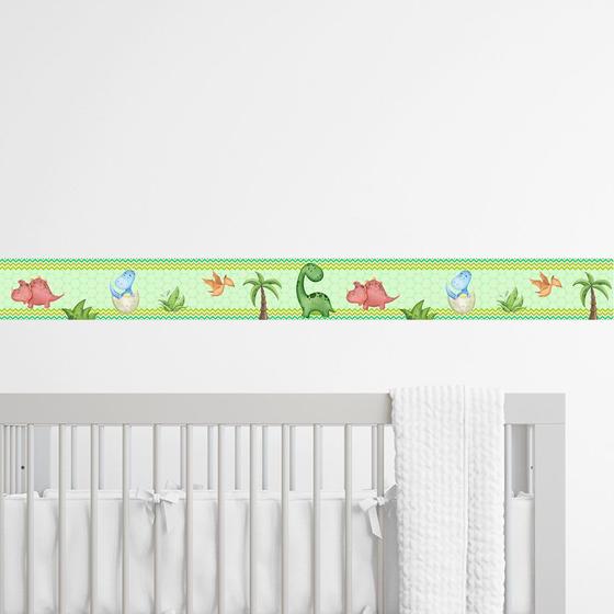 Imagem de Faixa Decorativa Dinossauro Infantil quarto Bebê  Adesivo de Parede