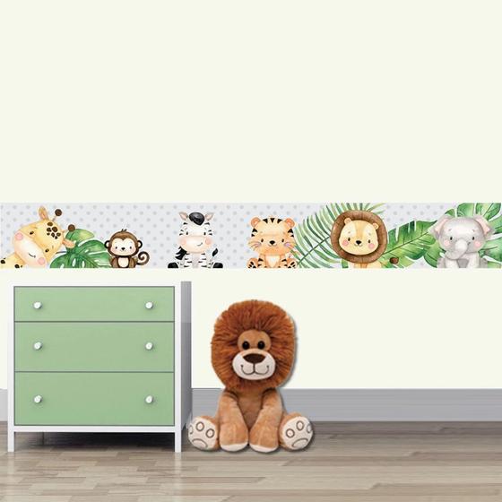 Imagem de Faixa Decorativa Infantil P/ Quarto De Menino Safari Papel de Parede