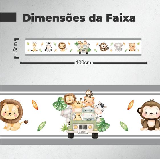 Imagem de Faixa Decorativa Infantil Safari cinza escuro