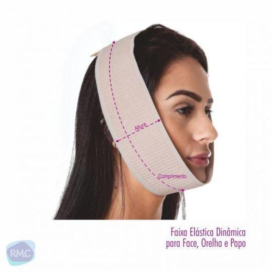 Imagem de Faixa elastica dinamica face/orelha/papo (largura 7,5 cm x comp 85 com) rmc