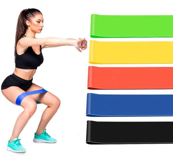 Faixa Elástica Para Treino Academia Kit 5 Unidades Mini Band Menor preço em Faixa Elástica Para Treino Academia Kit 5 Unidades Mini Band