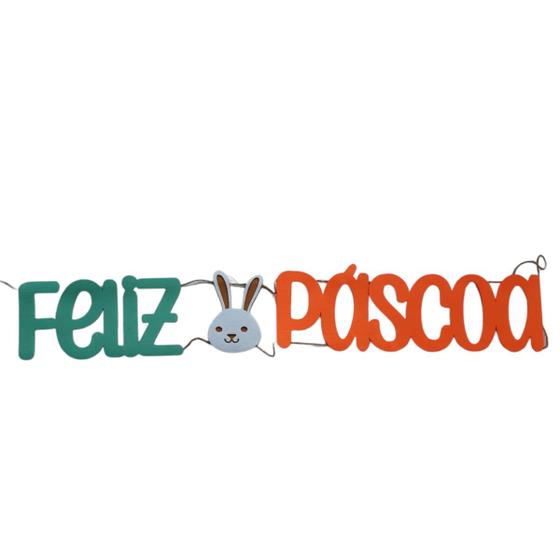 Imagem de Faixa Feliz Páscoa Decorativa de Pendurar Decoração de Festa