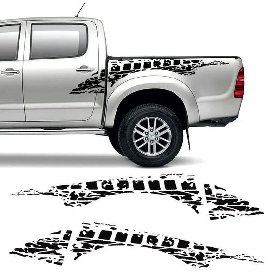 Imagem de Faixa Hilux 2009/2019 Adesivo Lateral Preto Decorativo