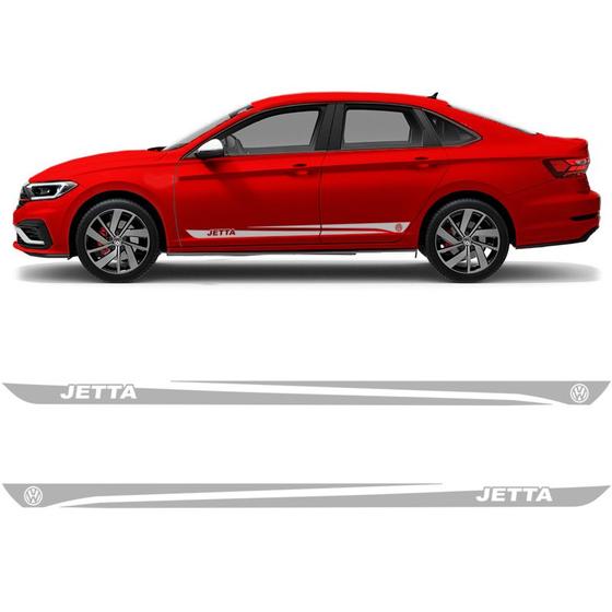 Imagem de Faixa Lateral Volkswagen Jetta 2012/2022 Adesivo Prata