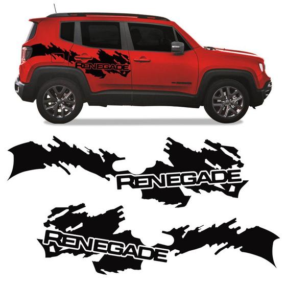 Imagem de Faixa P/ Jeep Renegade Sport Lateral Tuning Preto Genérico