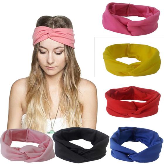 Imagem de Faixa Para Cabelo Modelo Turbante Headband Varias Cores