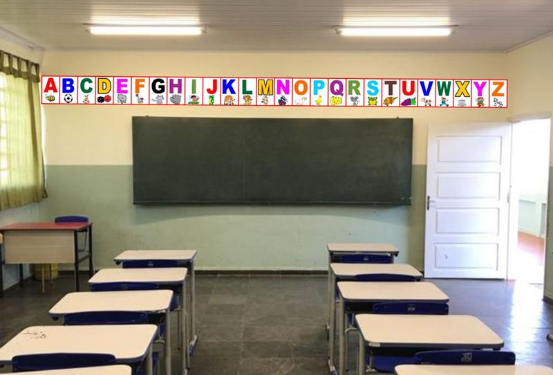 Imagem de Faixa Pedagógico - Alfabeto 1 Tipo Letra - Faixa em Lona p/ Parede 490x30cm