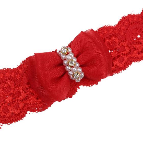 Imagem de Faixa Renda Laço Boneca Organza Vermelho