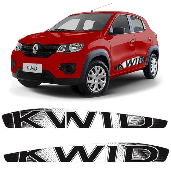 Imagem de Faixas Kwid 2018 2019 2020 2021 2022 Adesivo Lateral Branco